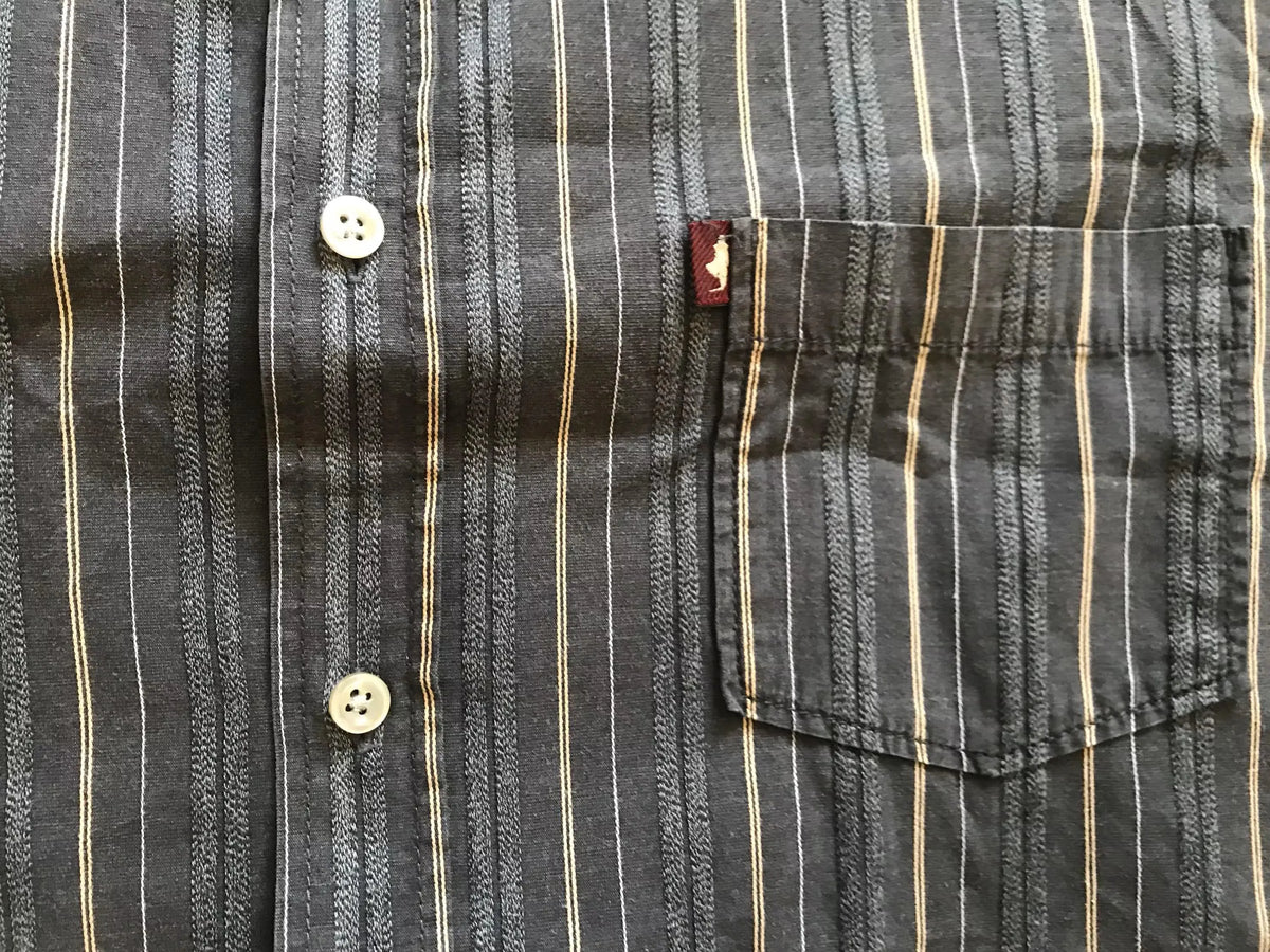 Marlboro Classics Italan Men's Dress Shirt Cotton Gray Striped Large Size EU