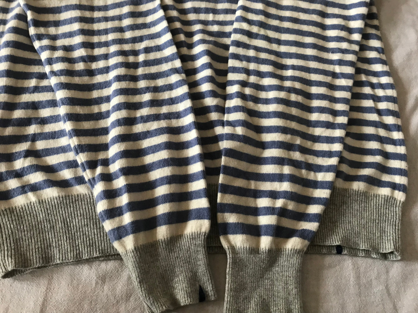 SUN 68 CROWN NECK MEN'S PULLOWER SWEATER LARGE SIZE STRIPED COTTON CASHMERE BLEND