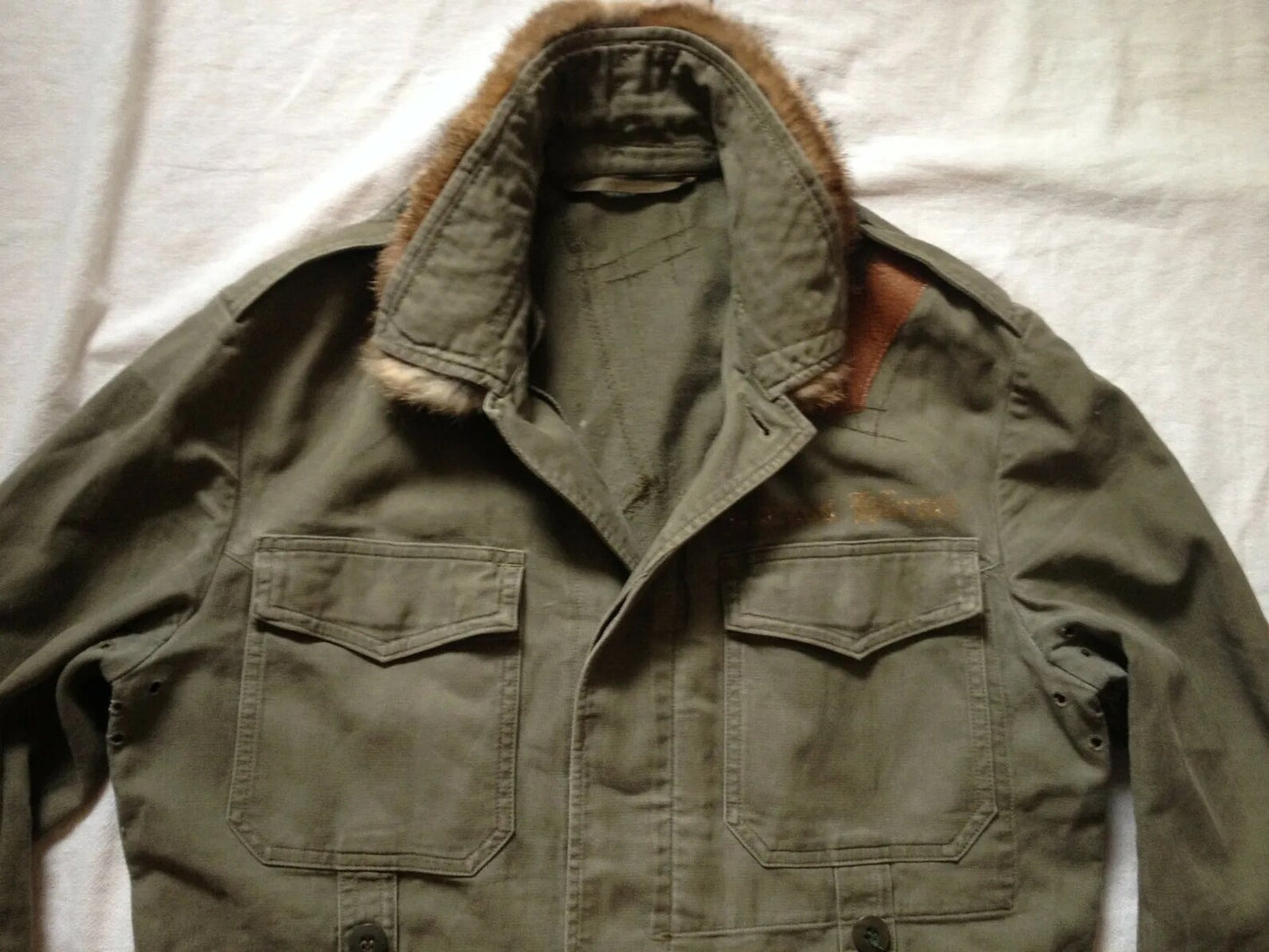 Markus Hürner Natural Fur Designers Vintage West German Bundeswehr Military Field Shirt Jacket Medium