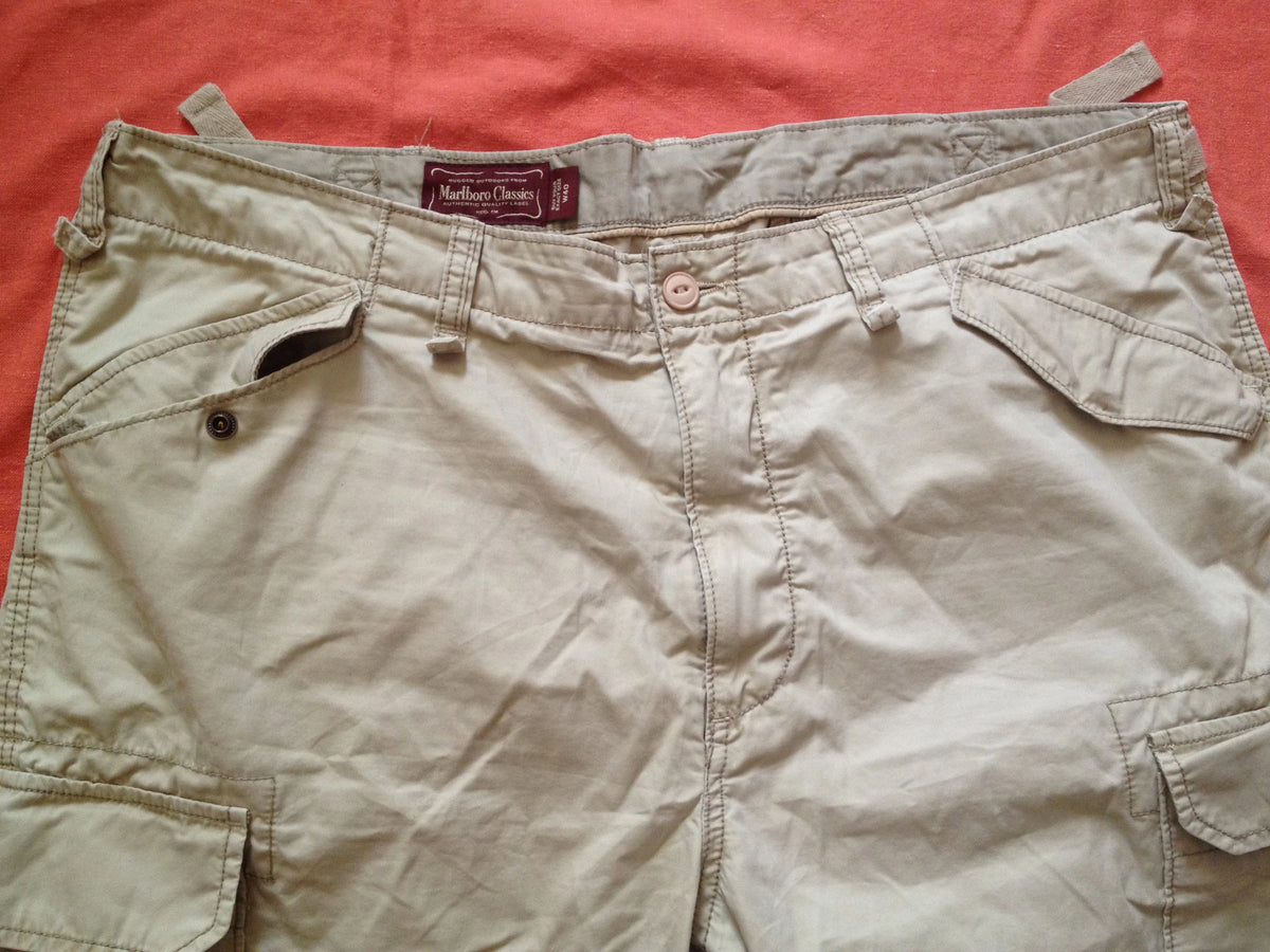 Marlboro Classics  Cargo Khaki Shorts W40 Large Size