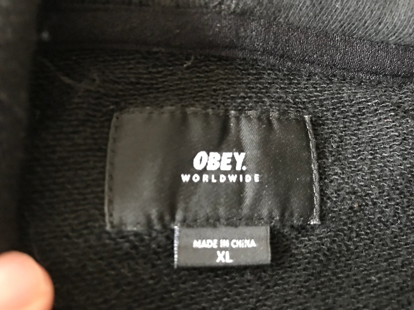 OBEY CLOTHING MEN'S HOODIE PULLOVER SWEATSHIRT BLACK XL XLARGE SIZE