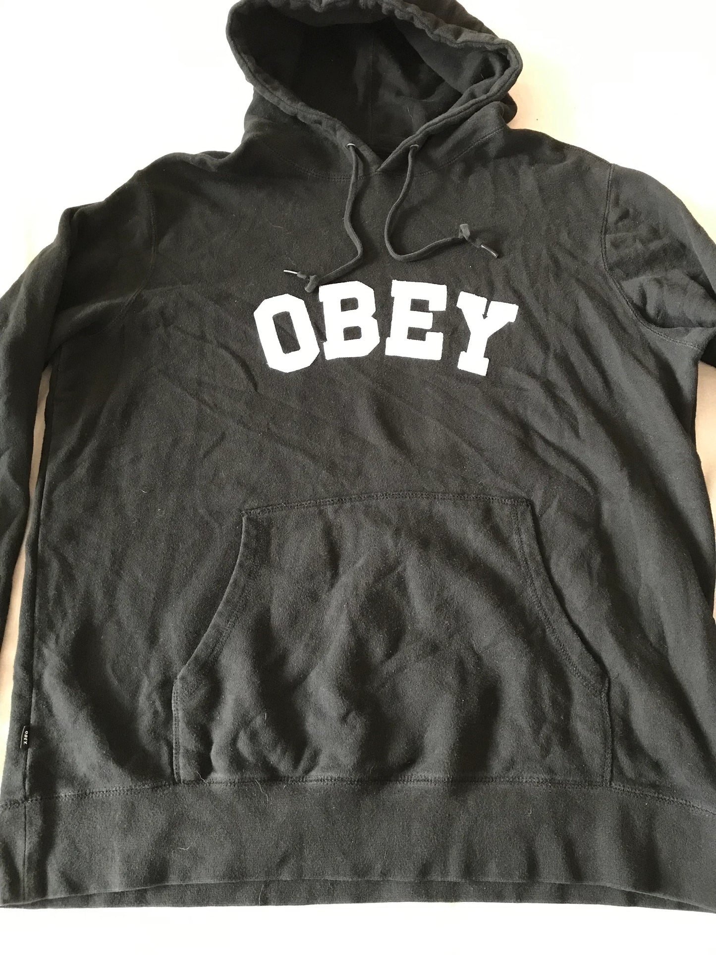 OBEY CLOTHING MEN'S HOODIE PULLOVER SWEATSHIRT BLACK XL XLARGE SIZE