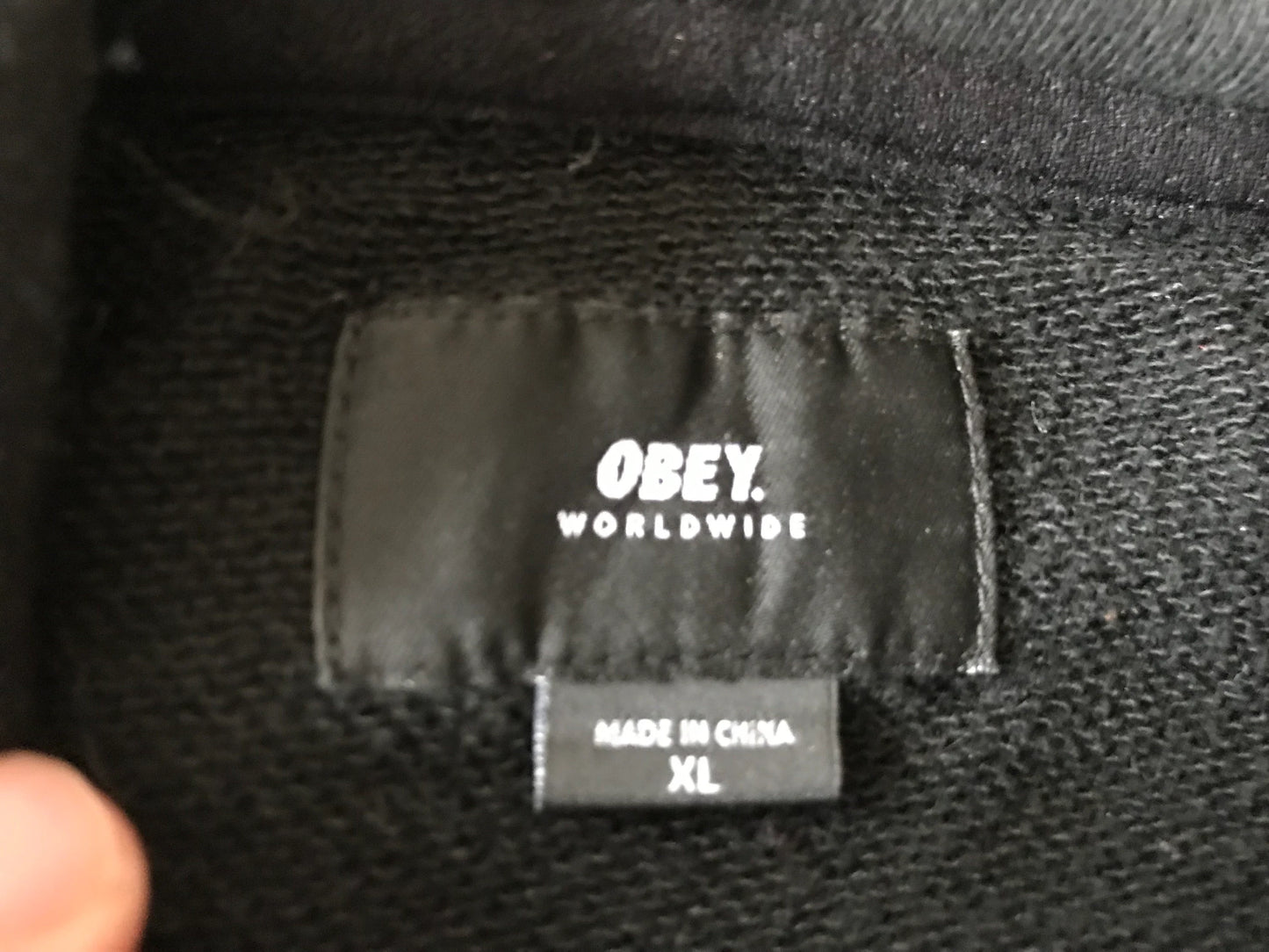 OBEY CLOTHING MEN'S HOODIE PULLOVER SWEATSHIRT BLACK XL XLARGE SIZE
