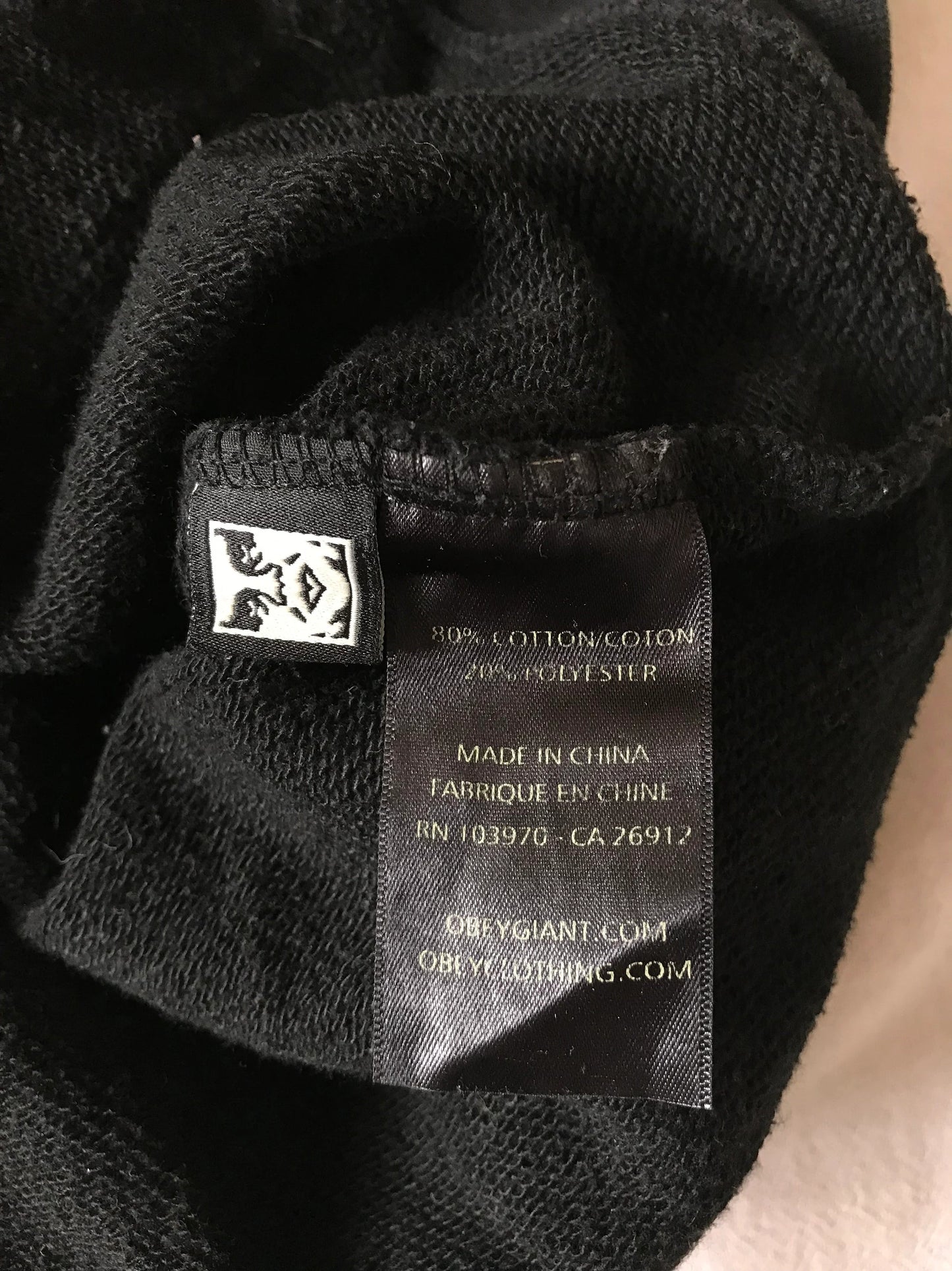 OBEY CLOTHING MEN'S HOODIE PULLOVER SWEATSHIRT BLACK XL XLARGE SIZE