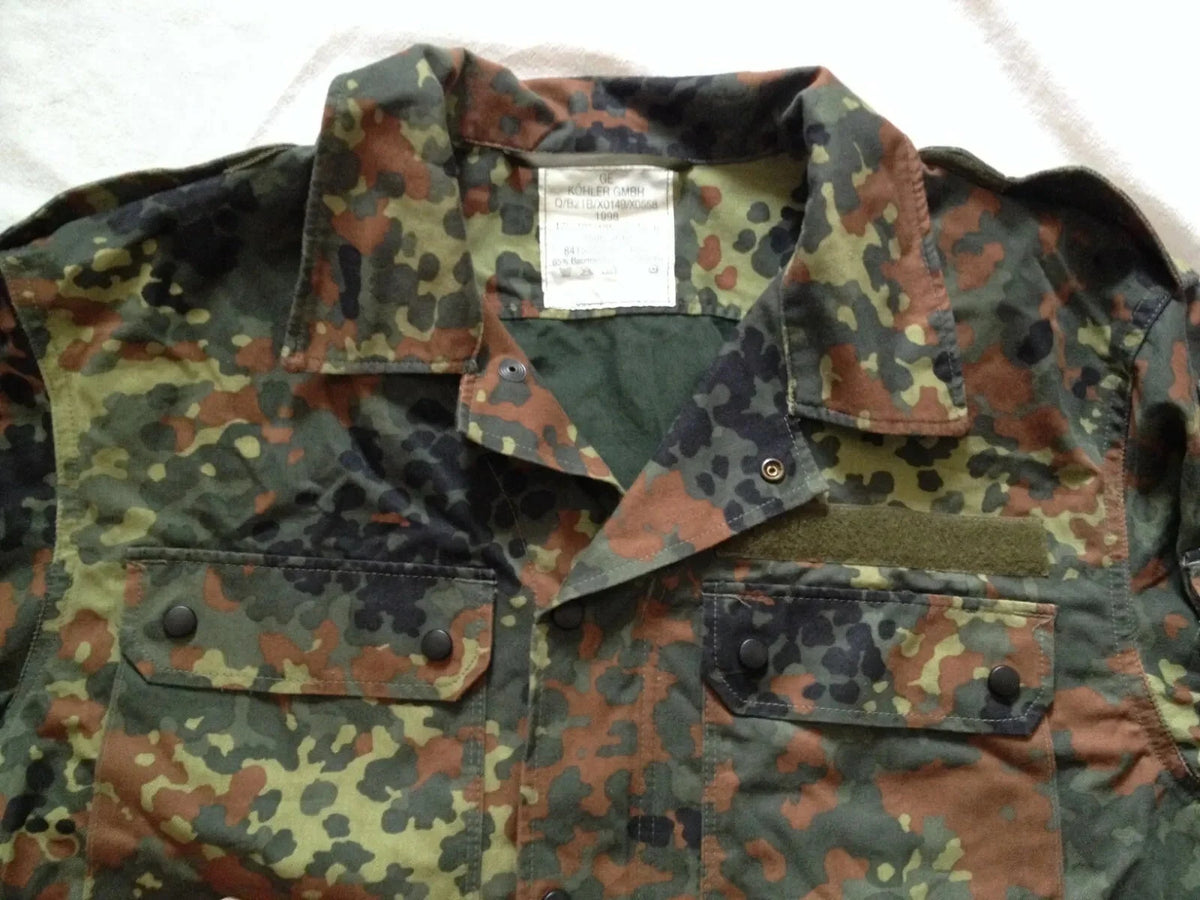 Kohler Vintage German Military Camouflage Field Shirt W/ Zipper Snap Large 175-185-105-9