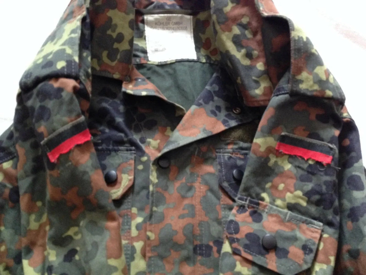 Kohler Vintage German Military Camouflage Field Shirt W/ Zipper Snap Large 175-185-105-9