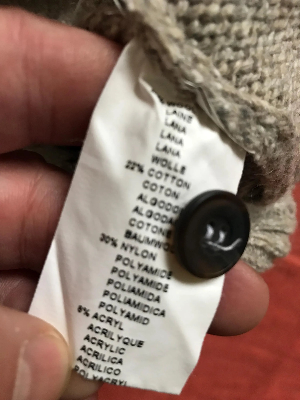 Marlboro Classics Men's Pullover Sweater Jumper High Henley Neck Wool Cotton Combo Beige XL XLarge