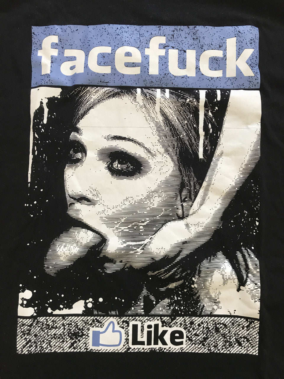FACEFUCK EXPLICIT MEN'S T-SHIRT BLACK WITH GRAPHIC PRINT 3XL SIZE